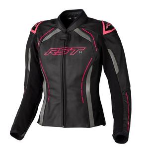 RST S1 CE Ženska motociklistička kožna jakna crno-sivo-roza rasprodaja