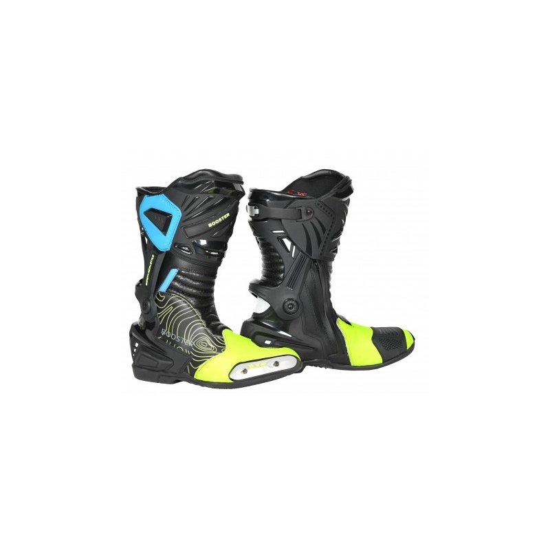 Booster X-Race motociklističke čizme crno-fluo žute rasprodaja