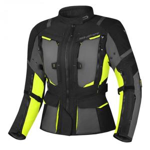 Ženska motoristička jakna Shima Hero 2.0 crno-sivo-fluo žuta