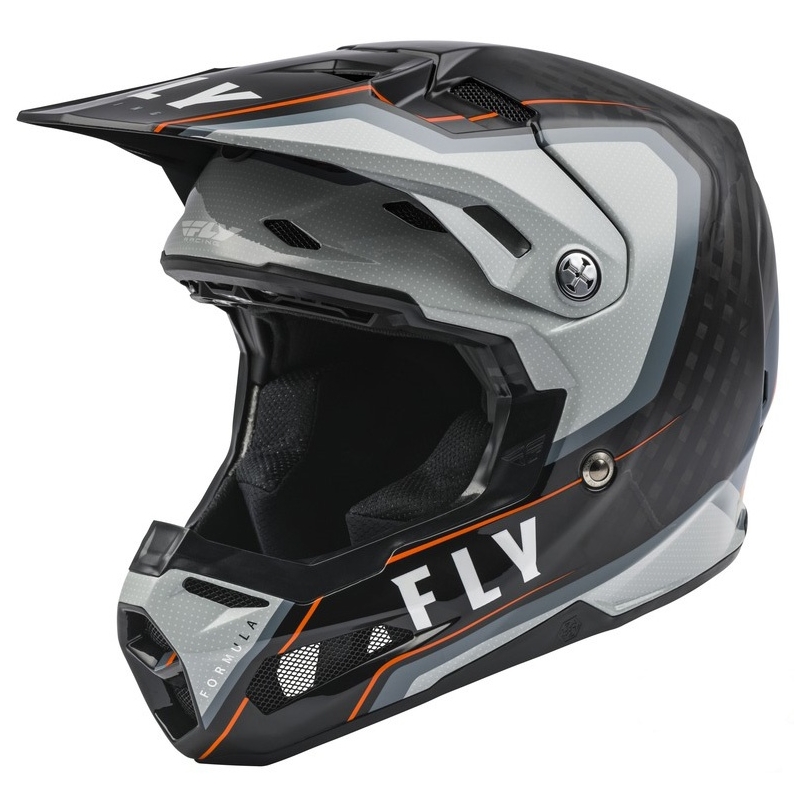 Motocross kaciga FLY Racing Formula Carbon Axon crno-sivo-narančasta