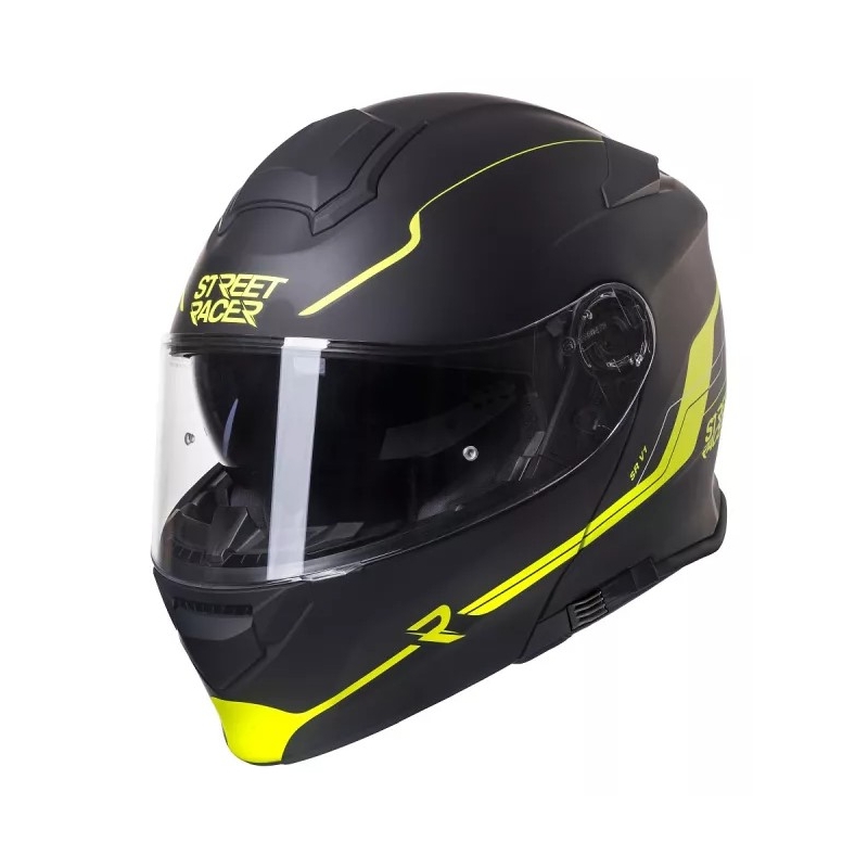 Motociklistička kaciga na preklop Street Racer SR V1 crno-fluo žuta rasprodaja