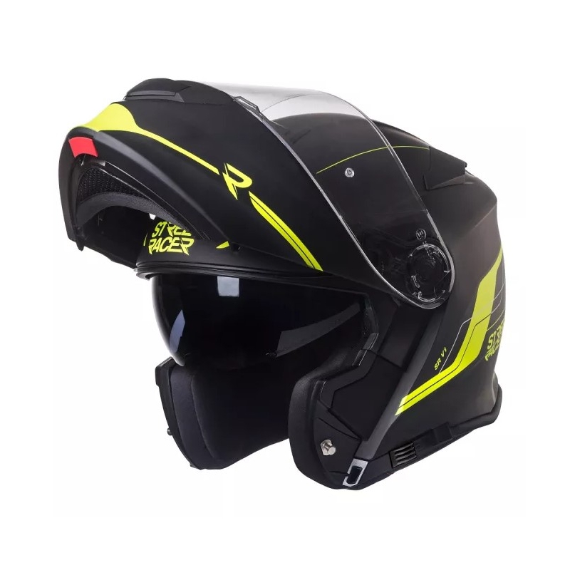 Motociklistička kaciga na preklop Street Racer SR V1 crno-fluo žuta rasprodaja