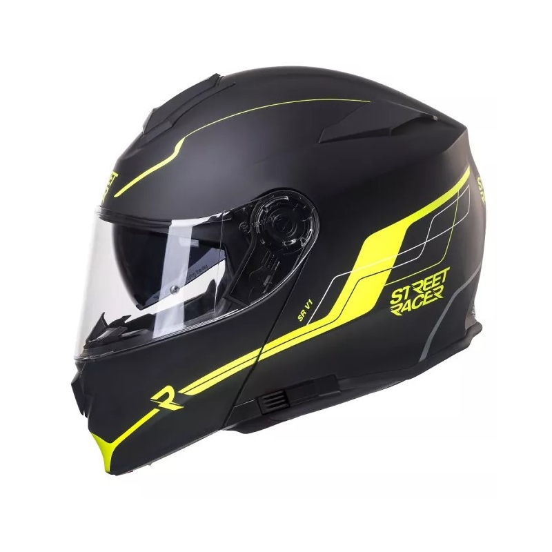 Motociklistička kaciga na preklop Street Racer SR V1 crno-fluo žuta rasprodaja