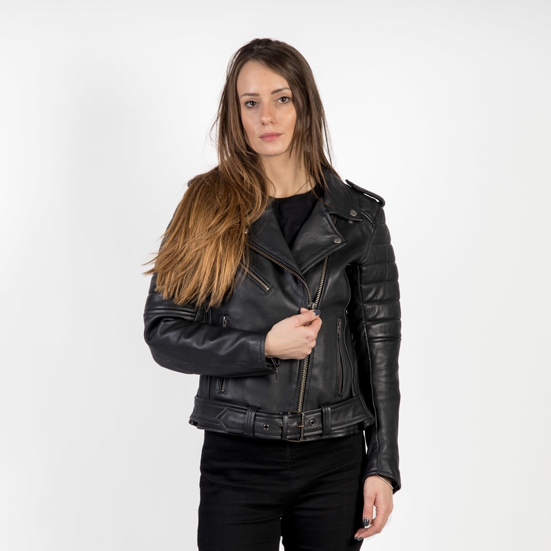 Ženska motoristička jakna Ozone Ramones Modern crna rasprodaja