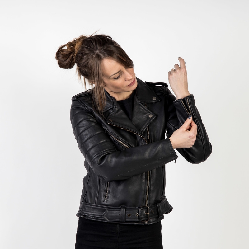 Ženska motoristička jakna Ozone Ramones Modern crna rasprodaja