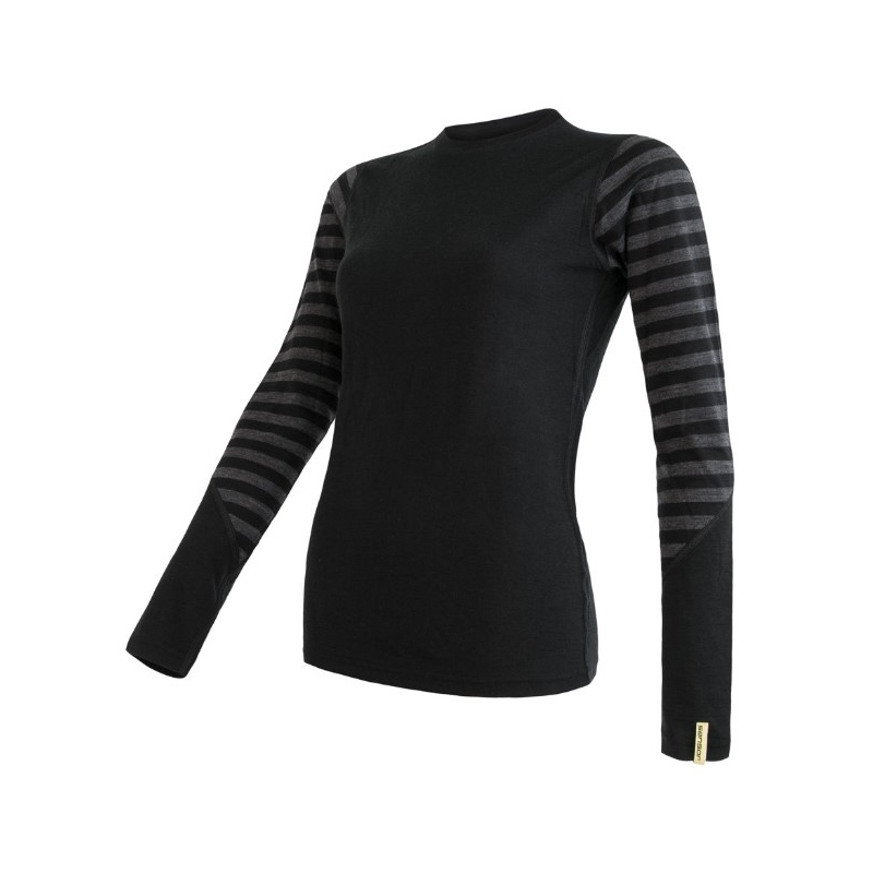Ženska funkcionalna majica Sensor Merino Active crno-siva rasprodaja