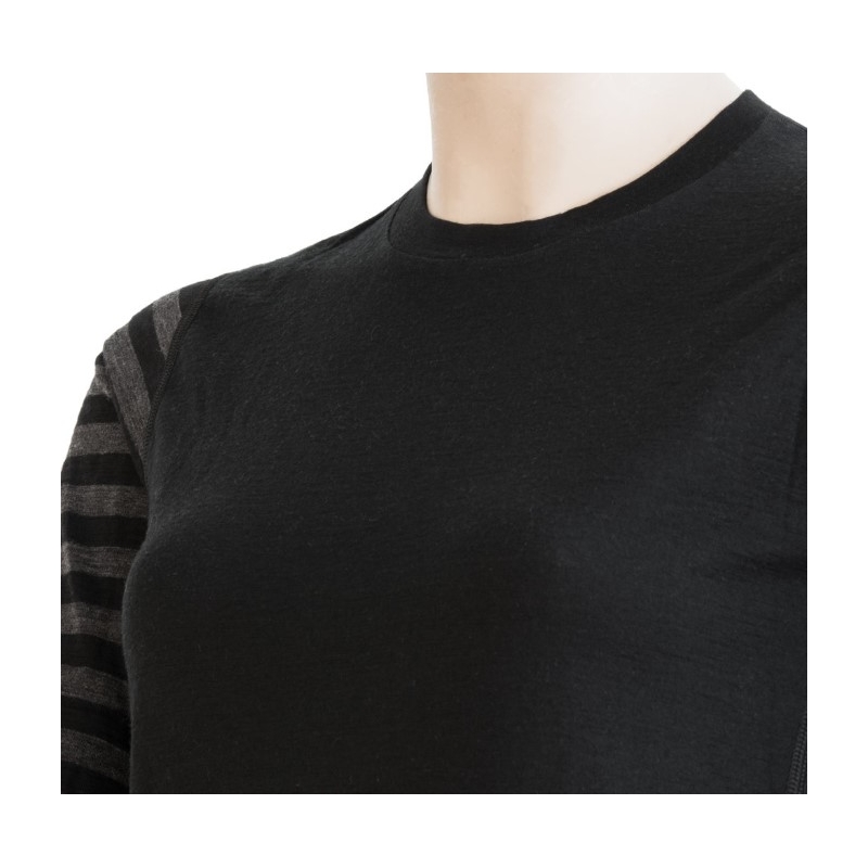 Ženska funkcionalna majica Sensor Merino Active crno-siva rasprodaja
