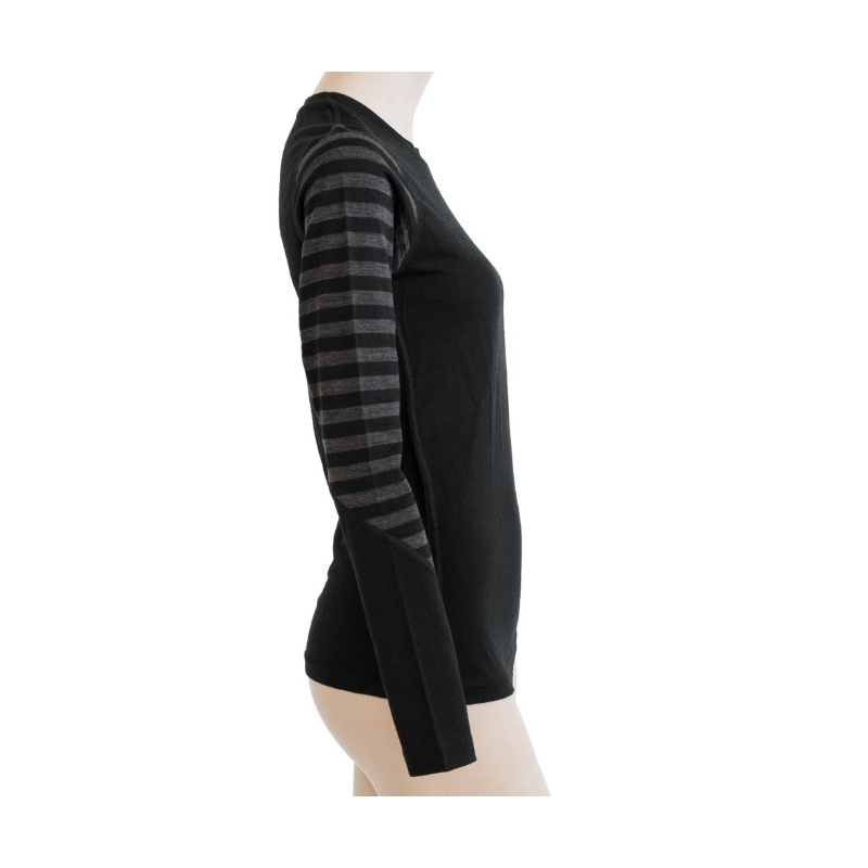 Ženska funkcionalna majica Sensor Merino Active crno-siva rasprodaja