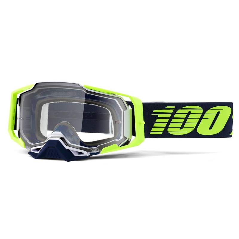 Naočale za motocross 100% ARMEGA Deker zeleno-plave (prozirni pleksiglas)