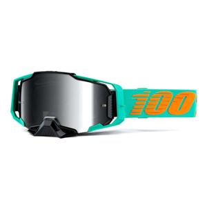 Naočale za motocross 100% ARMEGA Clark tirkizna (srebrni zrcalni pleksiglas)