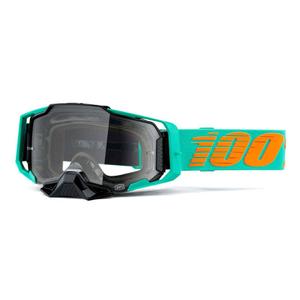 Naočale za motocross 100% ARMEGA Clark tirkizna (prozirni pleksiglas)