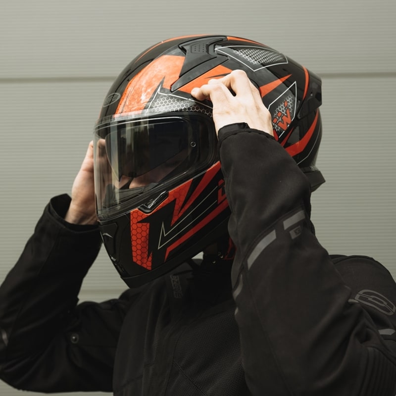 Integralna motociklistička kaciga Ozone Arrow crna-siva-fluo crvena