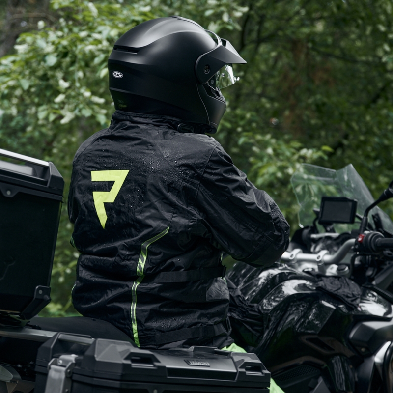 Motociklistička kišna jakna Rebelhorn Patrol crno-fluo žuta