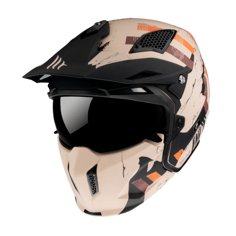 Motociklistička kaciga MT Streetfighter Skull 2020 narančasto-smeđa - II. kvaliteta