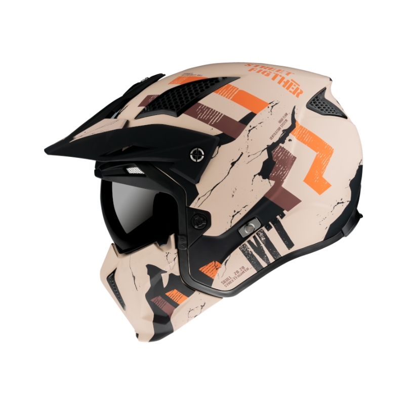 Motociklistička kaciga MT Streetfighter Skull 2020 narančasto-smeđa - II. kvaliteta