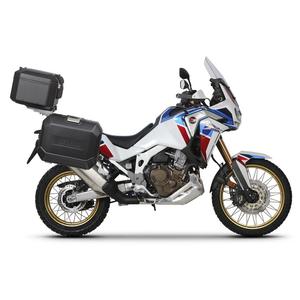 Kompletní sada černých hliníkových kufrů SHAD TERRA BLACK, 37L topcase   36L/47L boční kufry, včetně montážní sady a plotny SHAD HONDA CRF 1100 Africa Twin