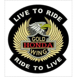 Live to Ride Gold Wing oznaka - velika