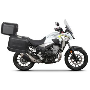 Kompletní sada černých hliníkových kufrů SHAD TERRA BLACK , 37L topcase 36L/36L boční kufry, včetně montážní sady a plotny SHAD HONDA CB 500 X