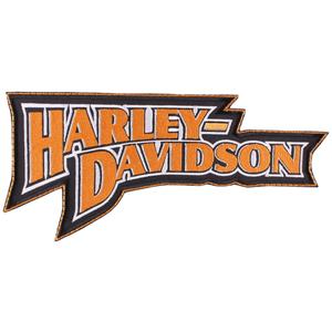 Zakrpa Harley Davidson natpis narančasta - velika