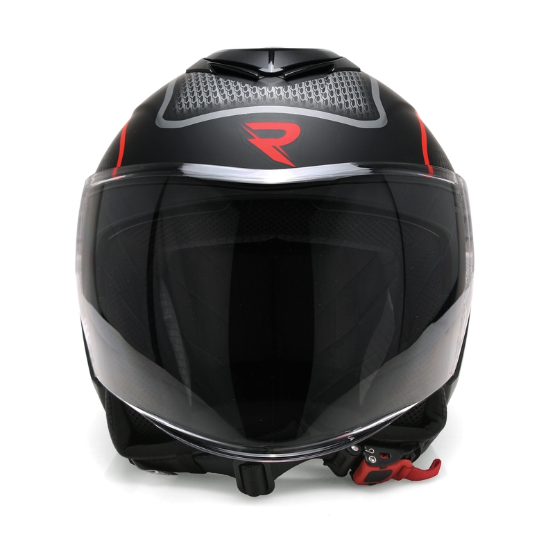 Street Racer Pilot Open Face Motociklistička kaciga Crna Crvena Mat rasprodaja