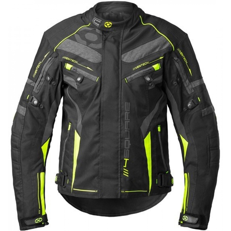 Motociklistička jakna 4SQUARE Roadster Dual crna-fluo žuta