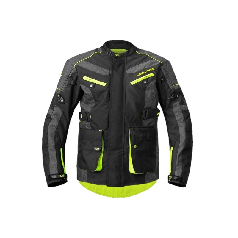 Motociklistička jakna 4SQUARE Discovery Adventure crno-fluo žuta rasprodaja