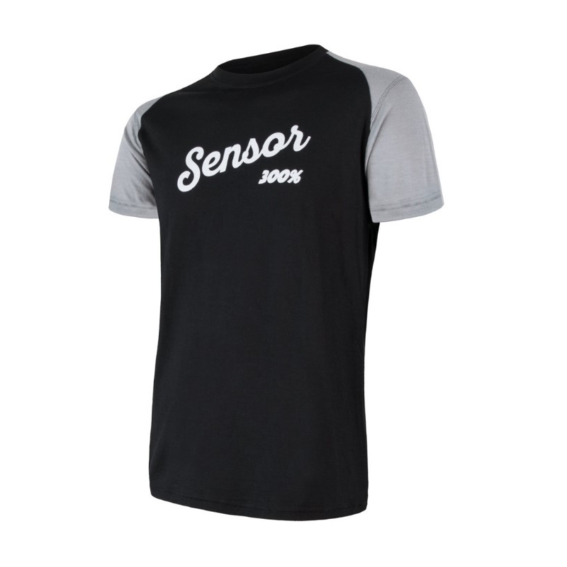 Muška majica Sensor Merino Active PT Logo crno-siva rasprodaja