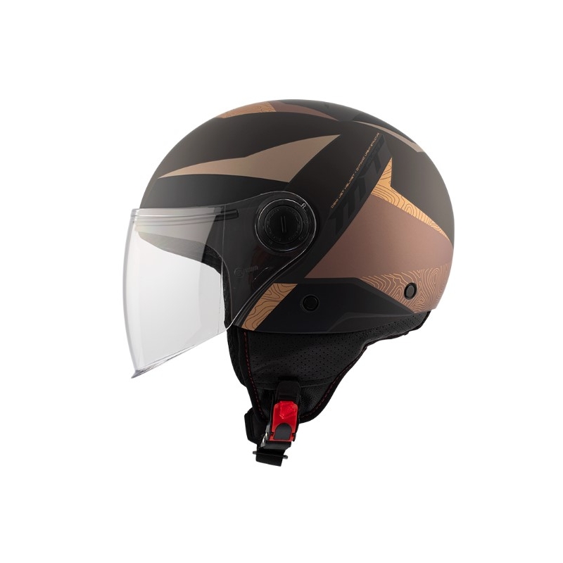 Otvorena motociklistička kaciga MT 0F501 Street Poke C9 Marron smeđe-bež