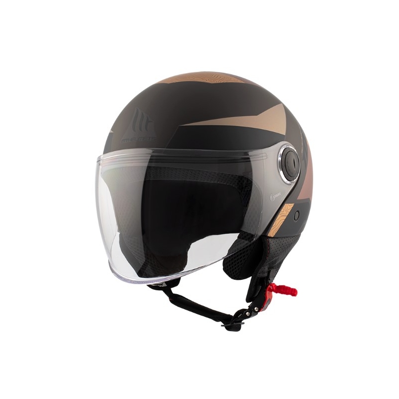 Otvorena motociklistička kaciga MT 0F501 Street Poke C9 Marron smeđe-bež