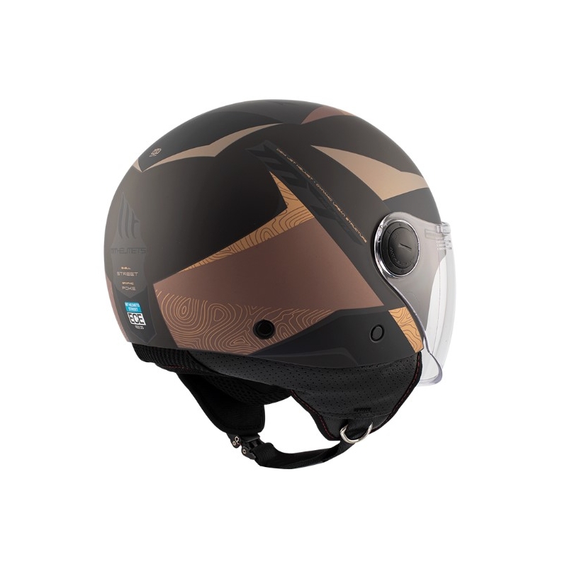 Otvorena motociklistička kaciga MT 0F501 Street Poke C9 Marron smeđe-bež