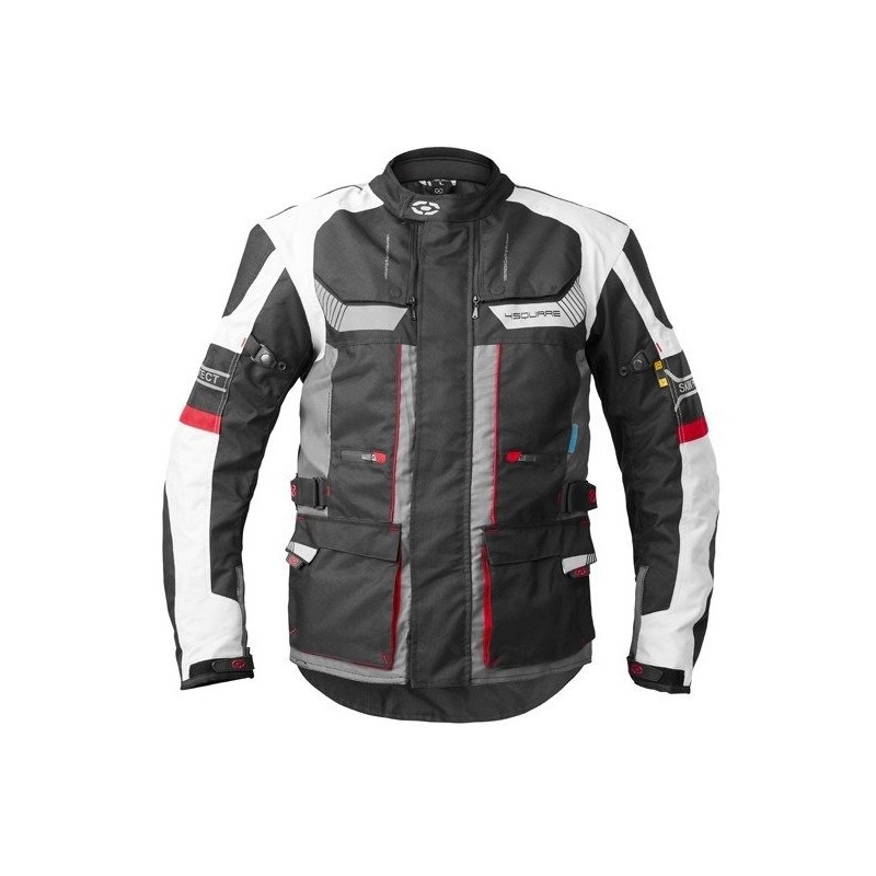 Motociklistička jakna 4SQUARE Shield crno-bijelo-crvena rasprodaja