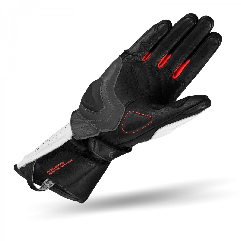 Motociklističke rukavice Shima Miura crno-bijele-fluo crvene