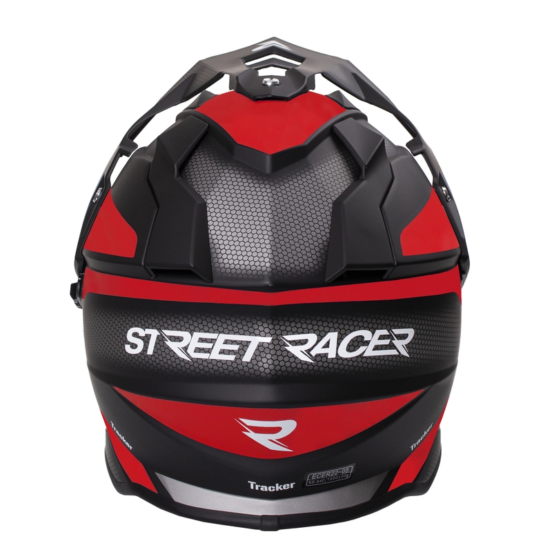 Enduro kaciga Street Racer Tracker crno-bijelo-crvena rasprodaja