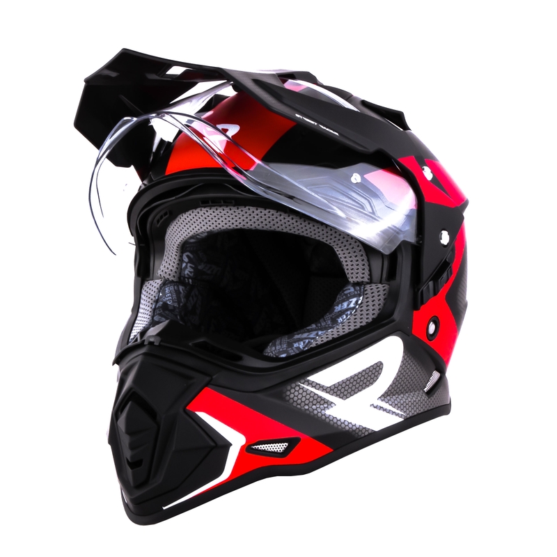 Enduro kaciga Street Racer Tracker crno-bijelo-crvena rasprodaja