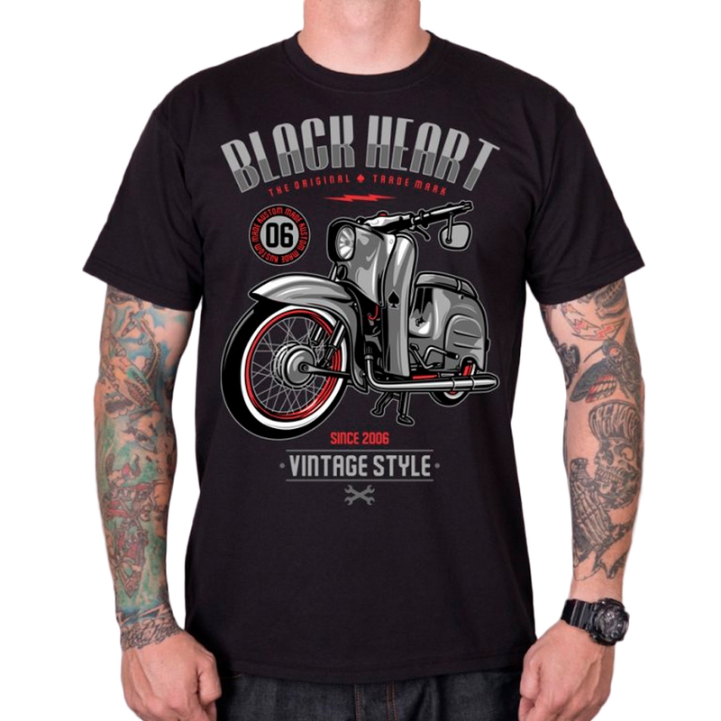 Muška majica kratkih rukava Black Heart u vintage stilu