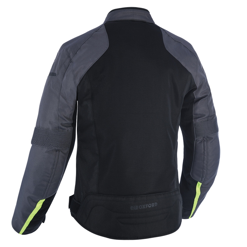 Motociklistička jakna Oxford Delta 1.0 Air crna-siva-fluo žuta