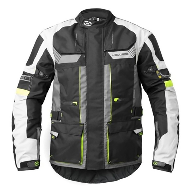 Motociklistička jakna 4SQUARE Shield crno-bijela-fluo žuta rasprodaja