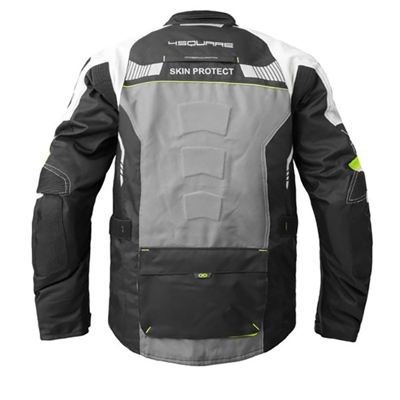 Motociklistička jakna 4SQUARE Shield crno-bijela-fluo žuta rasprodaja