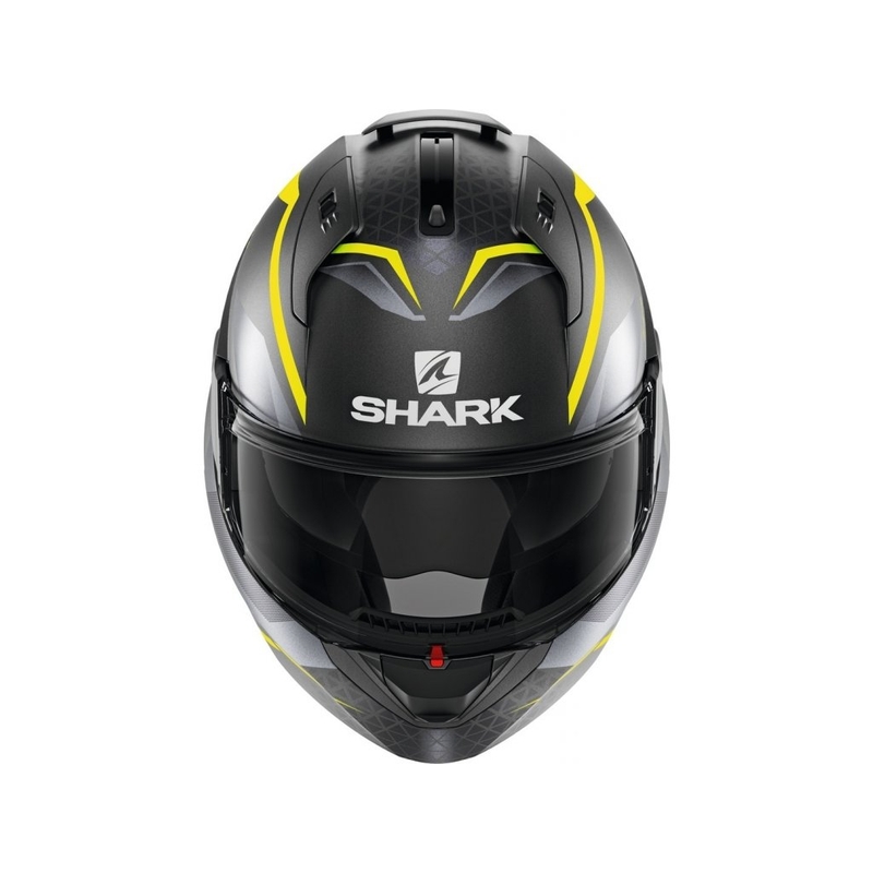 Preklopna kaciga SHARK EVO-ES Yari sivo-srebrno-fluo žuta