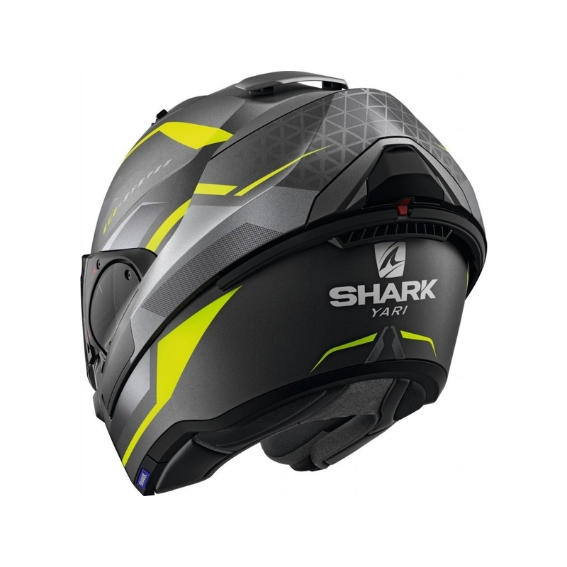 Preklopna kaciga SHARK EVO-ES Yari sivo-srebrno-fluo žuta