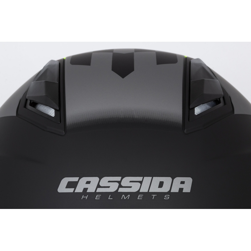 Otvorena motociklistička kaciga Cassida Jet Tech Roxor crno-siva-fluo žuta mat rasprodaja