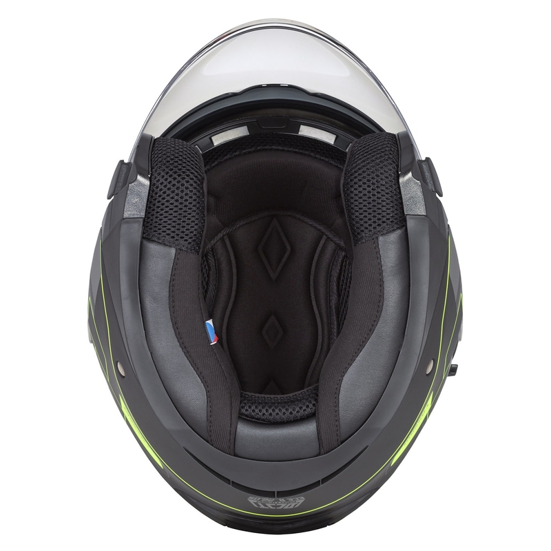 Otvorena motociklistička kaciga Cassida Jet Tech Roxor crno-siva-fluo žuta mat rasprodaja