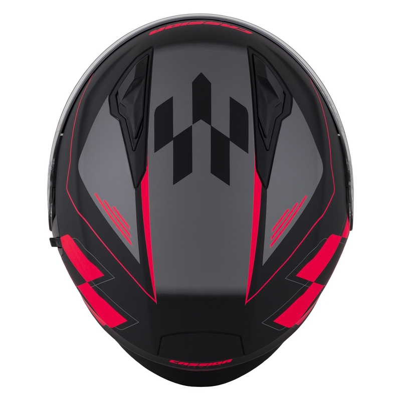Otvorena motociklistička kaciga Cassida Jet Tech Roxor crno-siva-fluo crvena mat