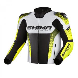 Motociklistička jakna Shima STR 2.0 crno-bijela-fluo žuta