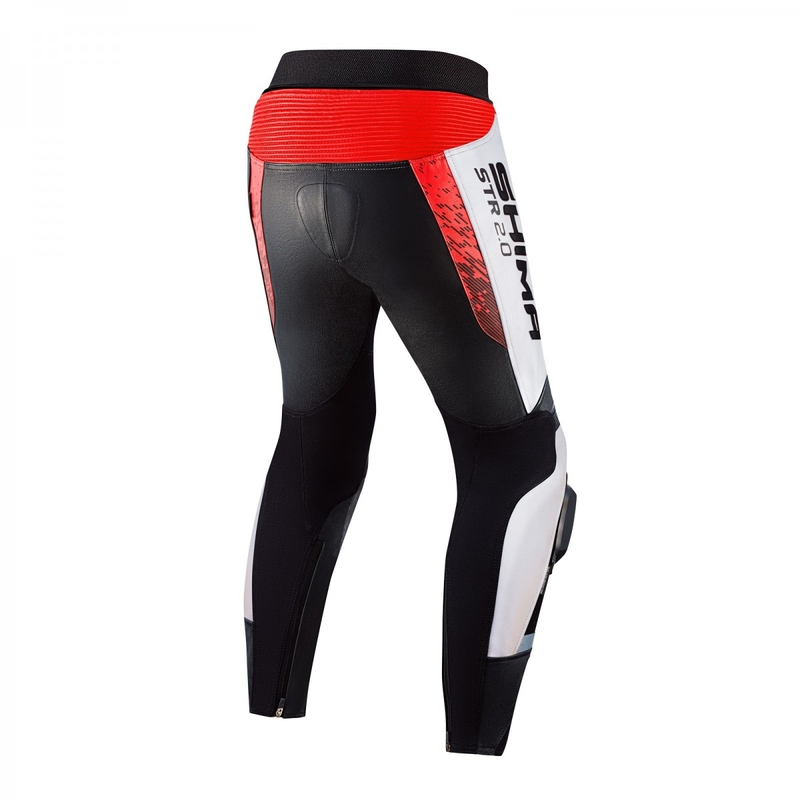 Motorističke hlače Shima STR 2.0 crno-bijele-fluo crvene