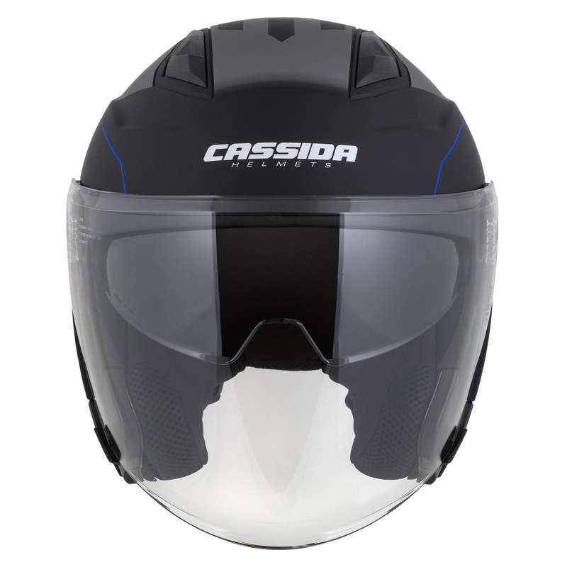 Otvorena motociklistička kaciga Cassida Jet Tech Roxor crno-sivo-plava mat