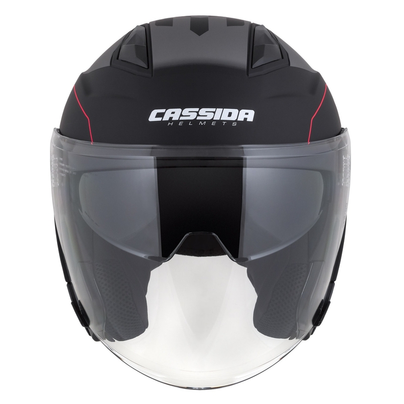 Otvorena motociklistička kaciga Cassida Jet Tech Roxor crno-crveno-siva