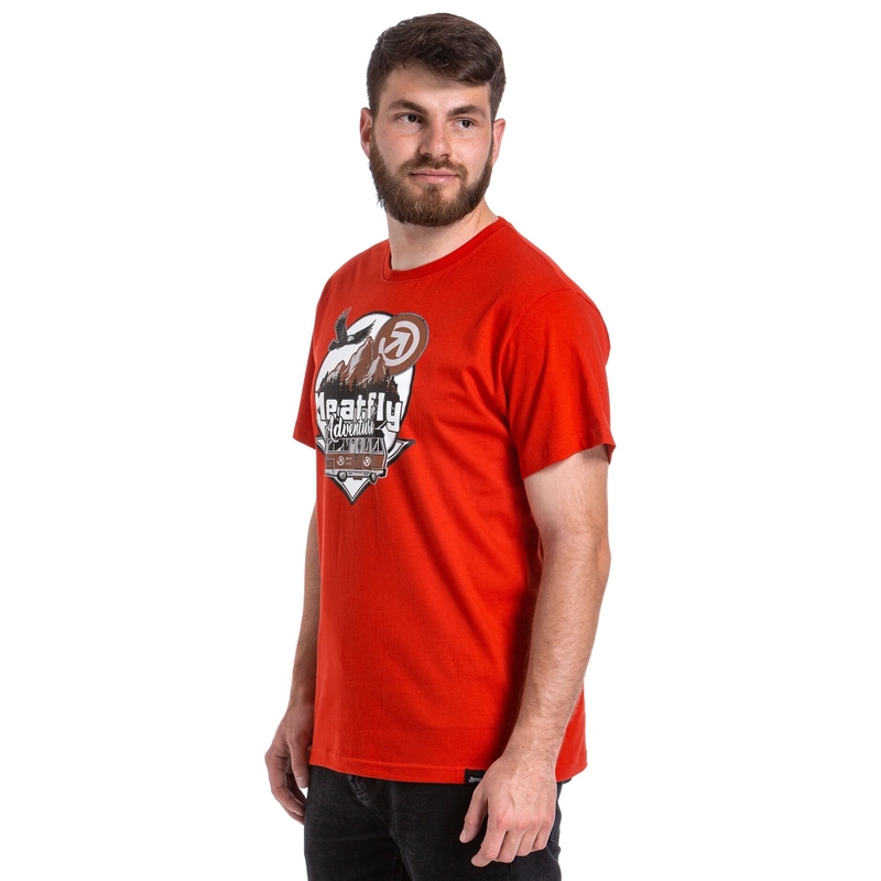 Majica kratkih rukava Meatfly Mounty crvena rasprodaja