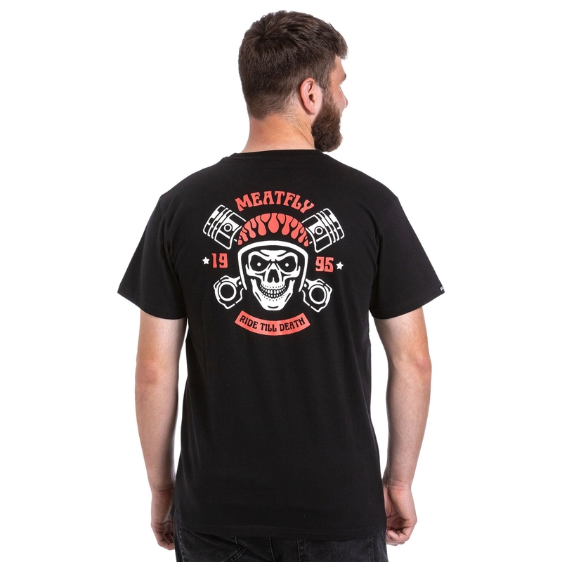 Narančasto-crnih majica Meatfly Ride Till Death rasprodaja