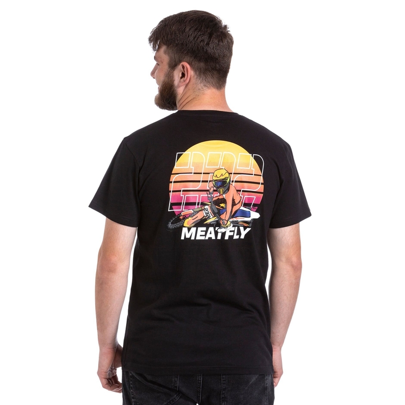Majica kratkih rukava Meatfly Marmi crna rasprodaja